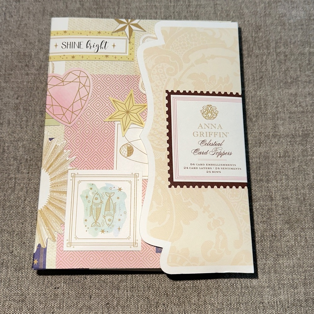 Anna Griffin Celestial Card Topper ephemera Embellishments Sentiment Bows AG1123